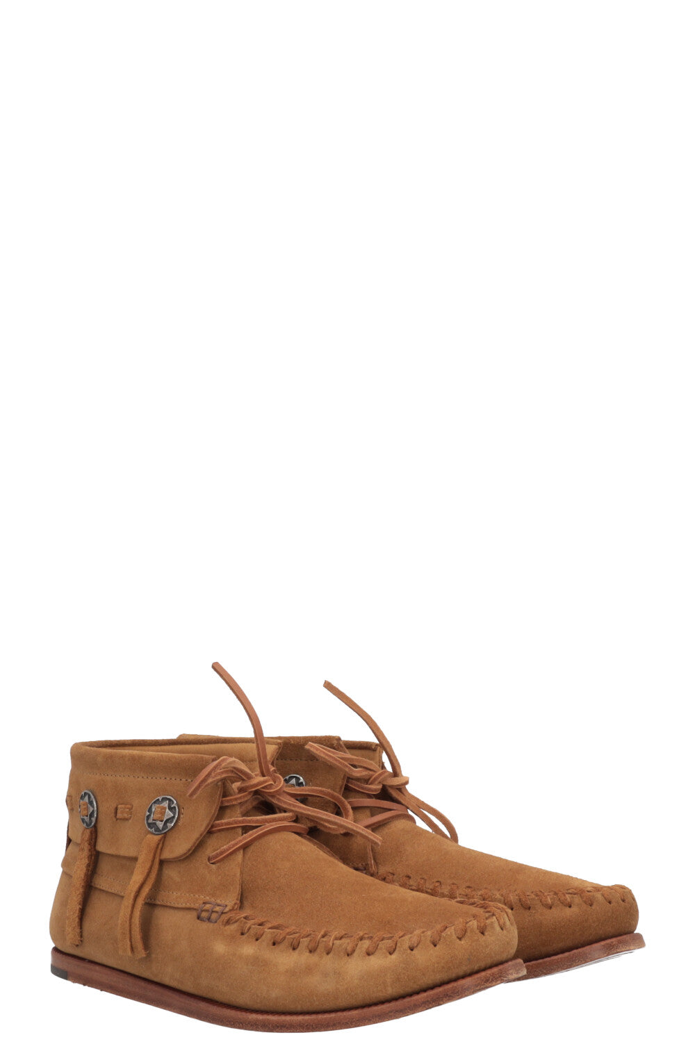 YSL Saint Laurent Concho Boots Suede Brown Shoes