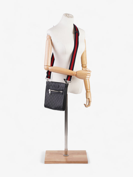 Gucci Messenger Coated Canvas Black Travel Bag