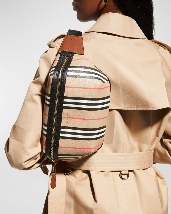 Burberry Sonny Icon Stripe Belt Bag Canvas