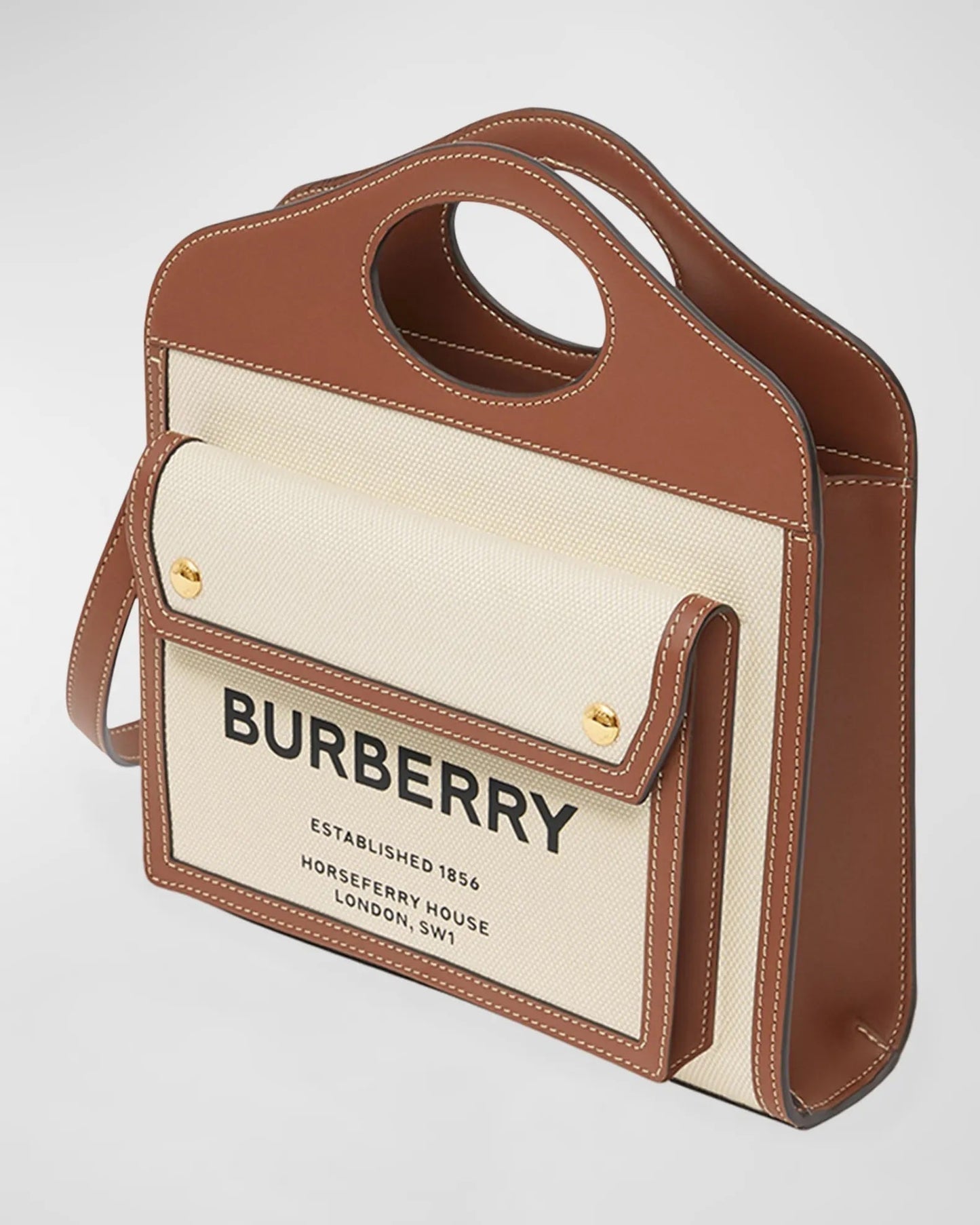 Burberry Pocket Print Tote Bag Medium Logo