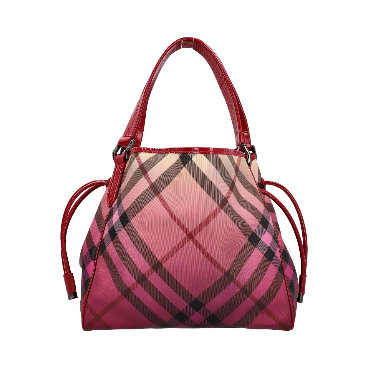 Burberry Luxury Nova Check Shoulder Bag Raspberry Canvas Patent