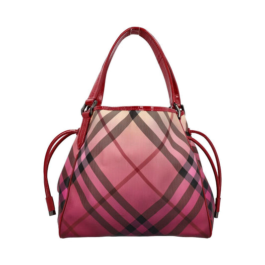 Burberry Luxury Nova Check Shoulder Bag Raspberry Canvas Patent