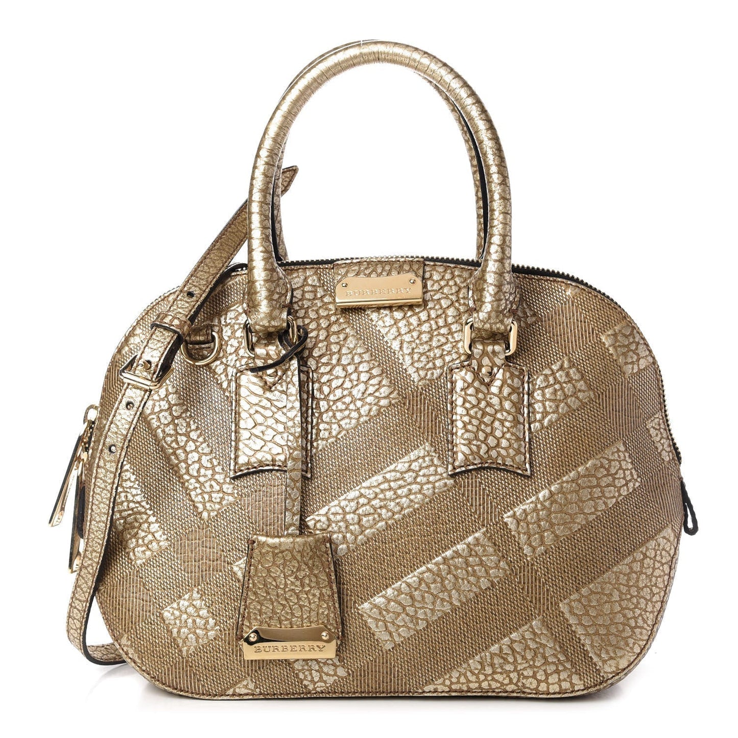Burberry Orchard Check Bag Leather Small Travel Bag