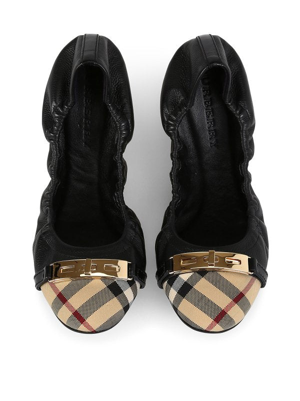 Burberry Twist Lock Drayton Flats Handbag Leather Shoes