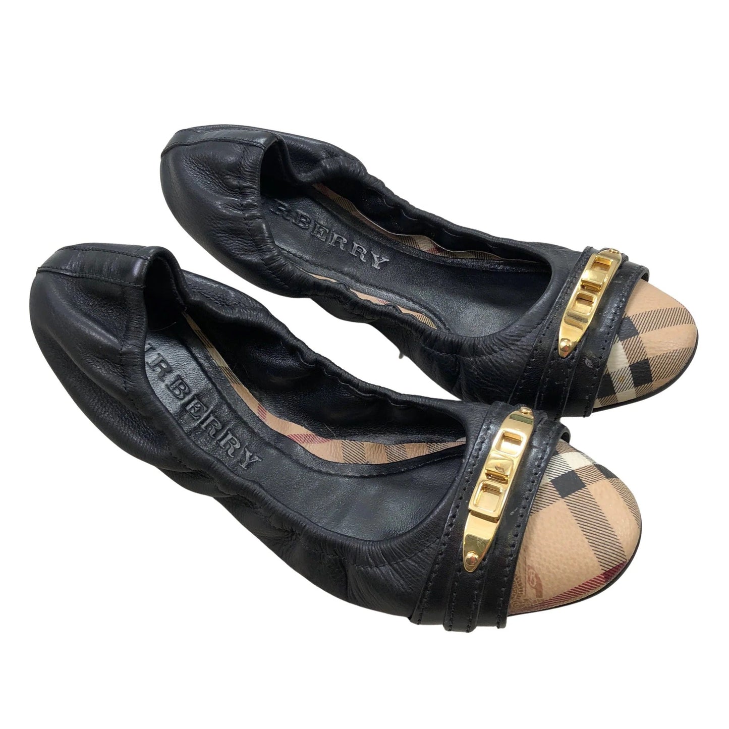 Burberry Twist Lock Drayton Flats Handbag Leather Shoes