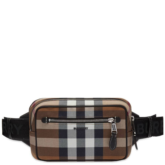 Burberry West Check Belt Bag In Birch Canvas Brown