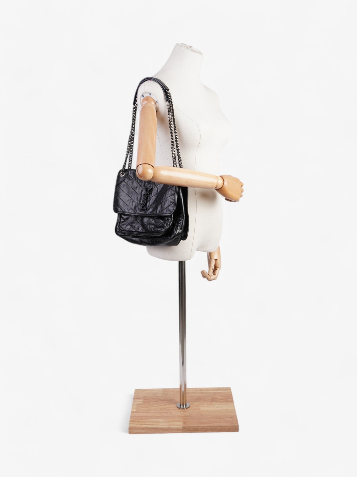 YSL Saint Laurent Niki Shoulder Bag Leather Black Medium