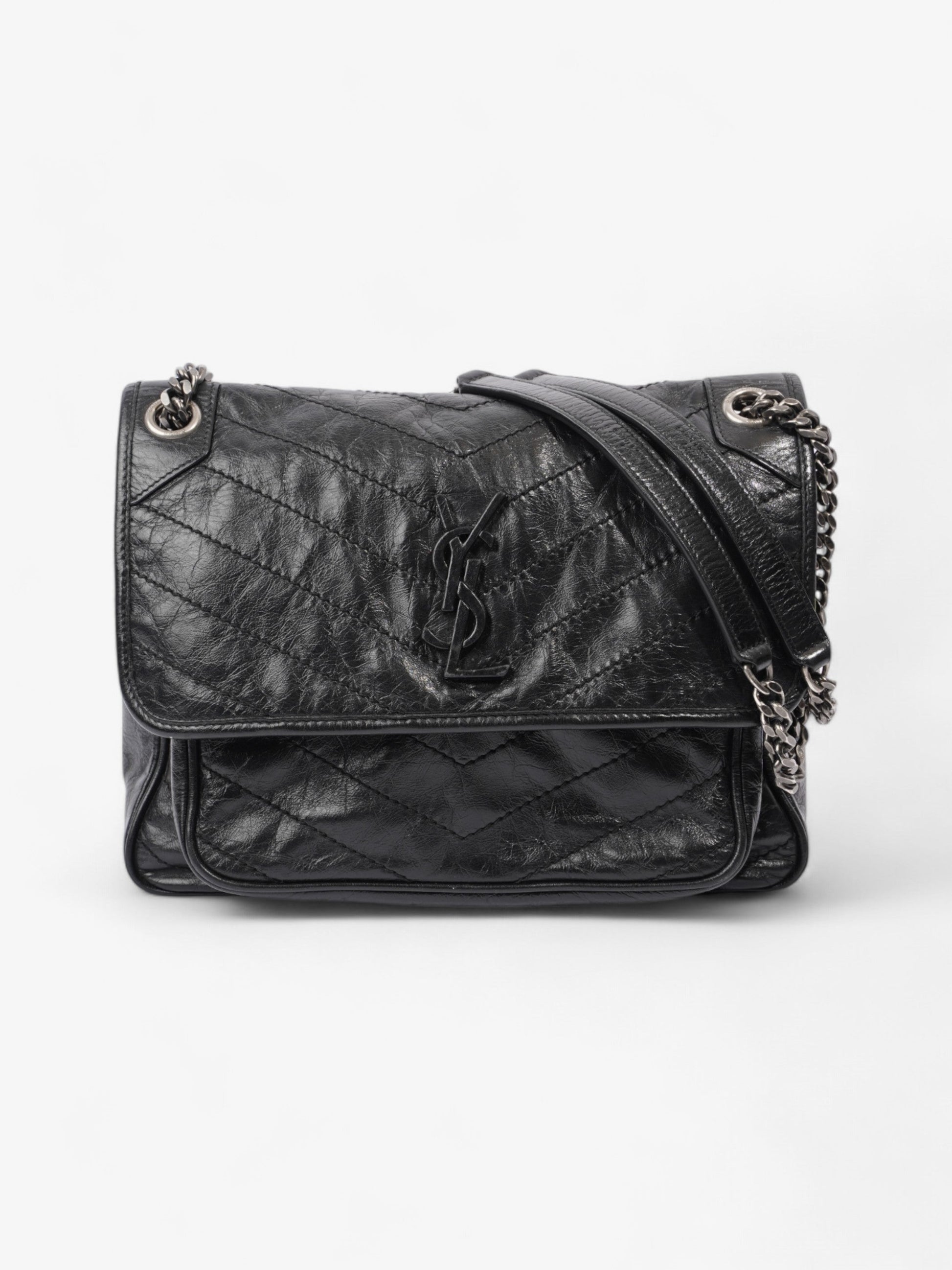 YSL Saint Laurent Niki Shoulder Bag Leather Black Medium