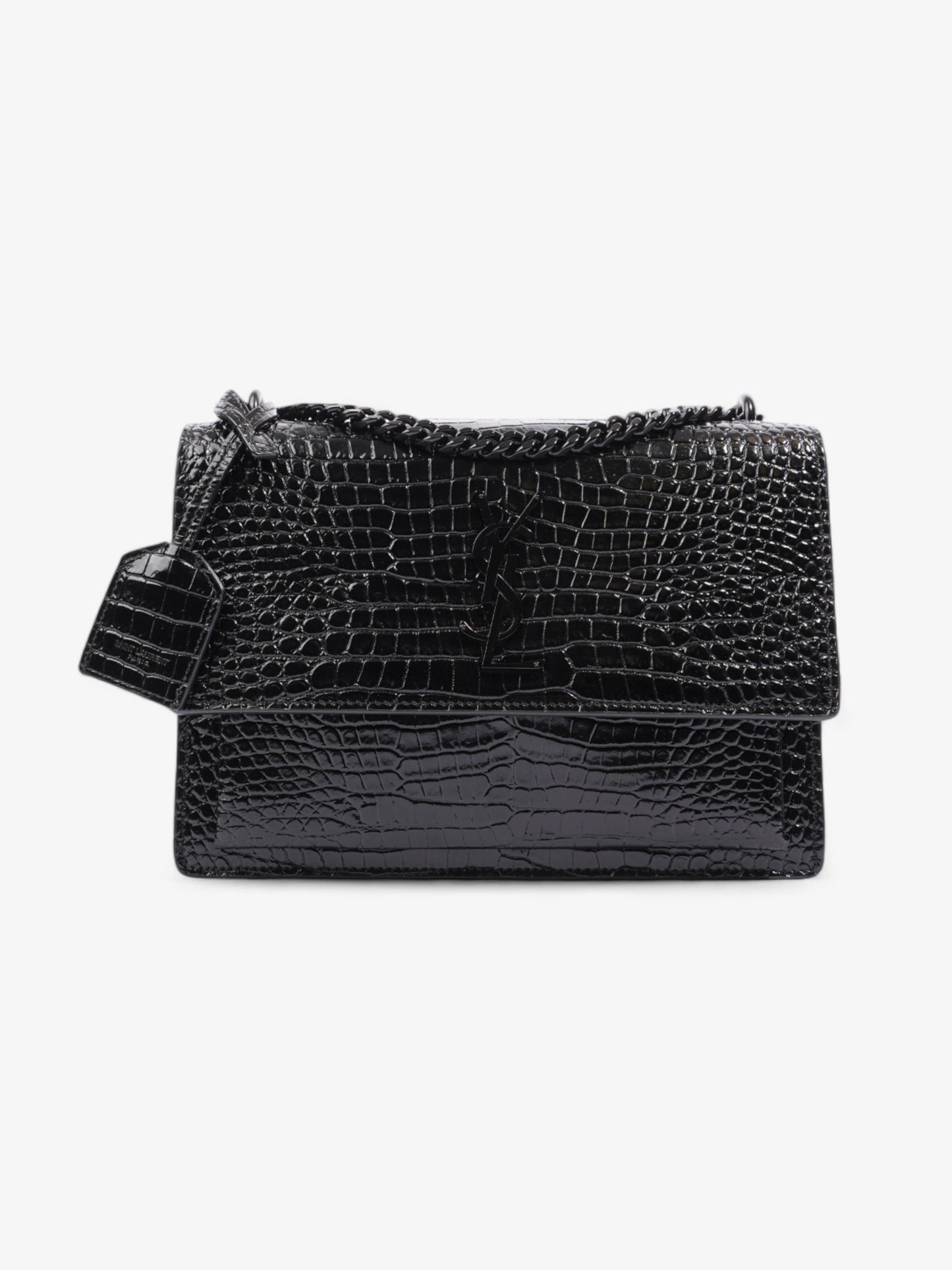 YSL Saint Laurent Sunset Shoulder Bag Leather Black Medium Leather Medium 2