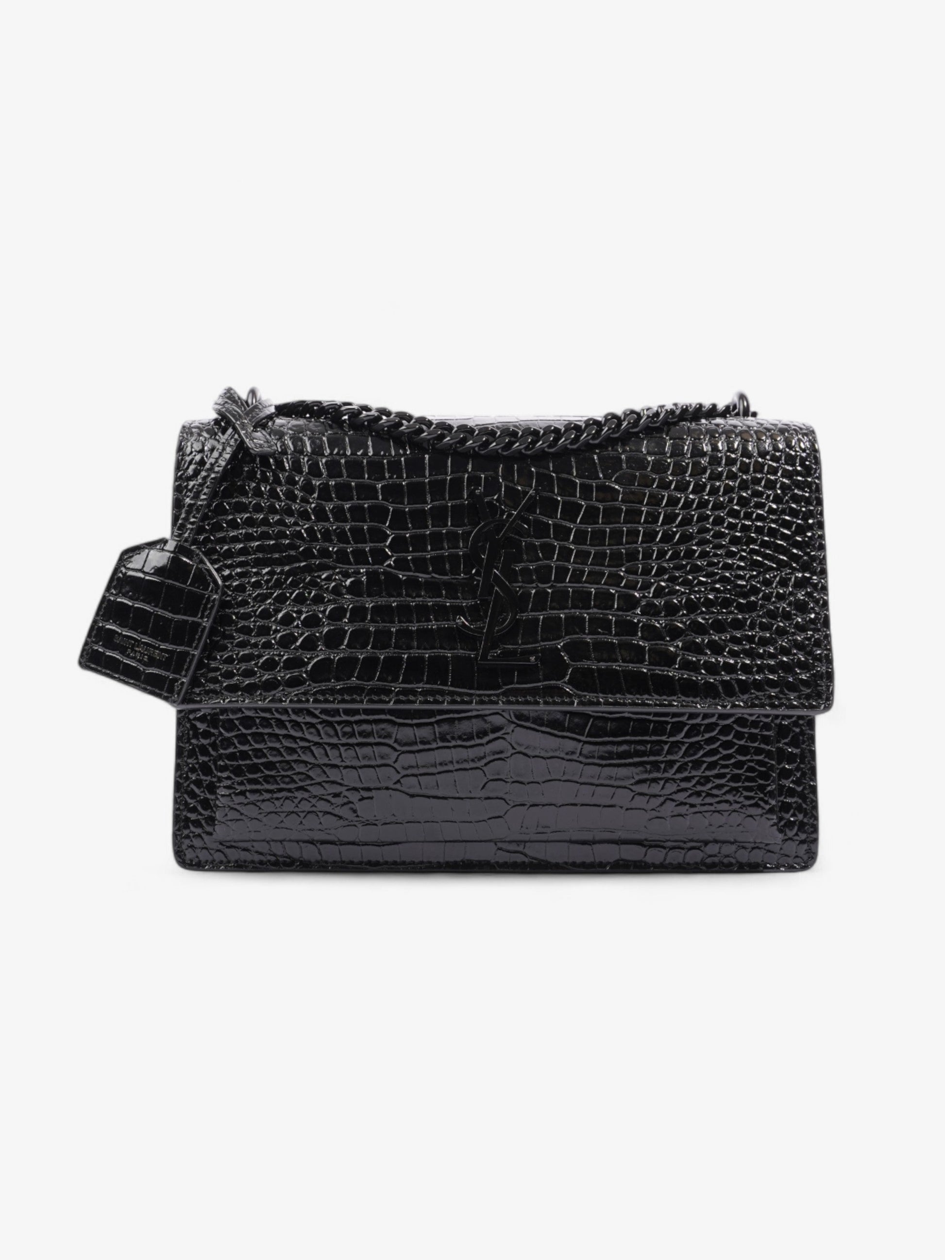 YSL Saint Laurent Sunset Shoulder Bag Leather Black Medium Leather Medium 2