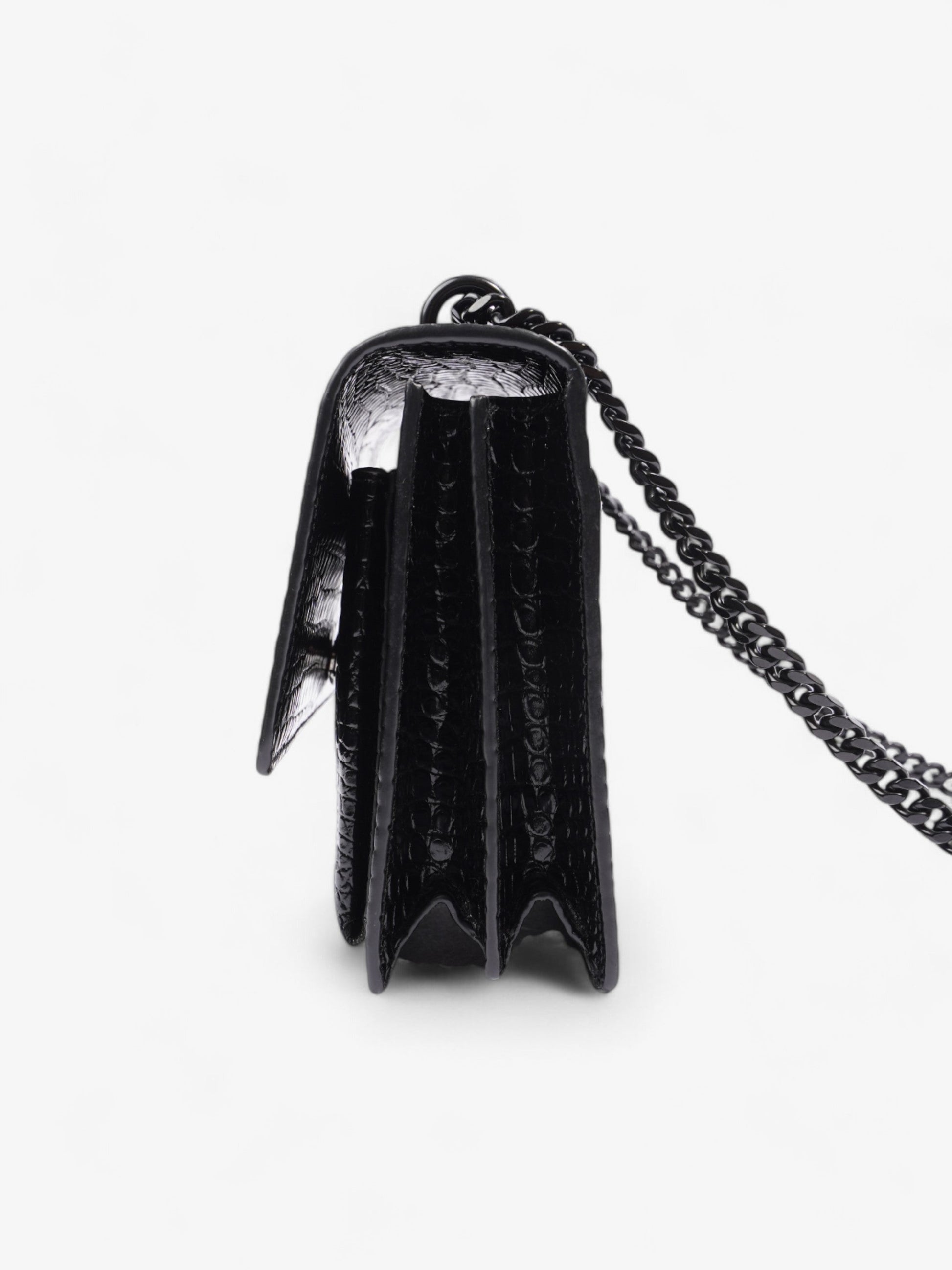 YSL Saint Laurent Sunset Shoulder Bag Leather Black Medium Leather Medium 2