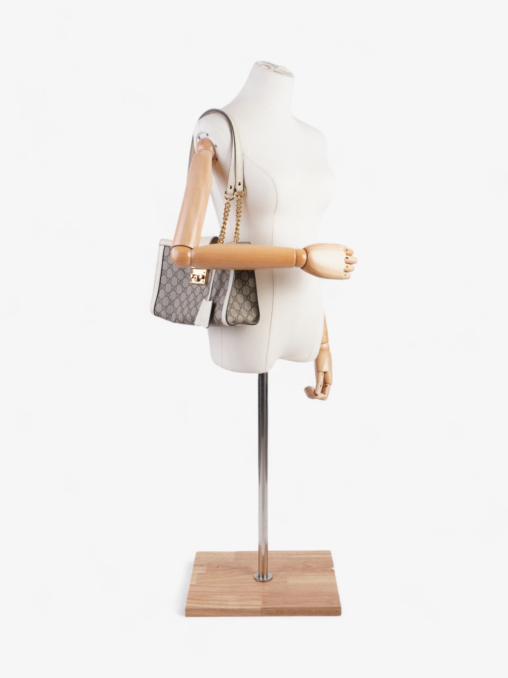 Gucci Padlock Supreme Coated Shoulder Bag Canvas White