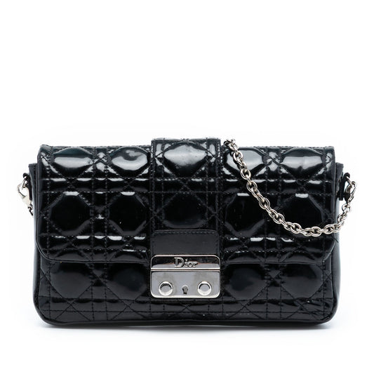 Dior Handbag Cannage Miss Promenade Crossbody Patent Black Crossbody Bag