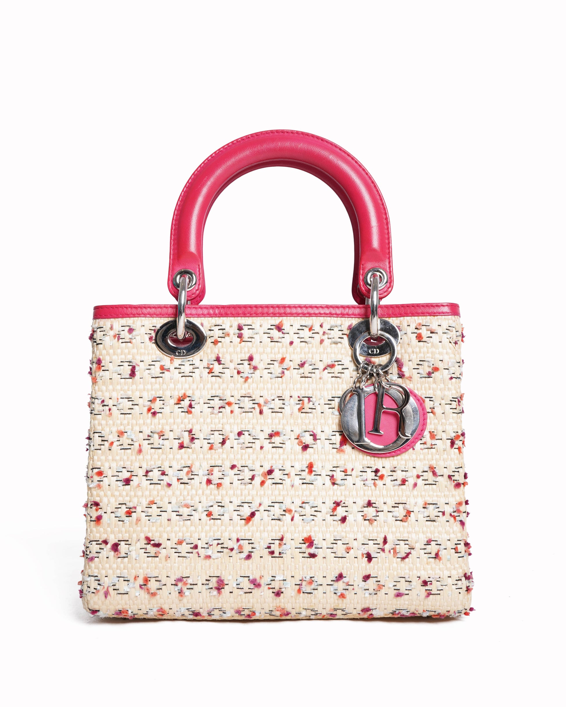 Dior Shoulder Bag Christian natural lady Raffia Medium Top Handle