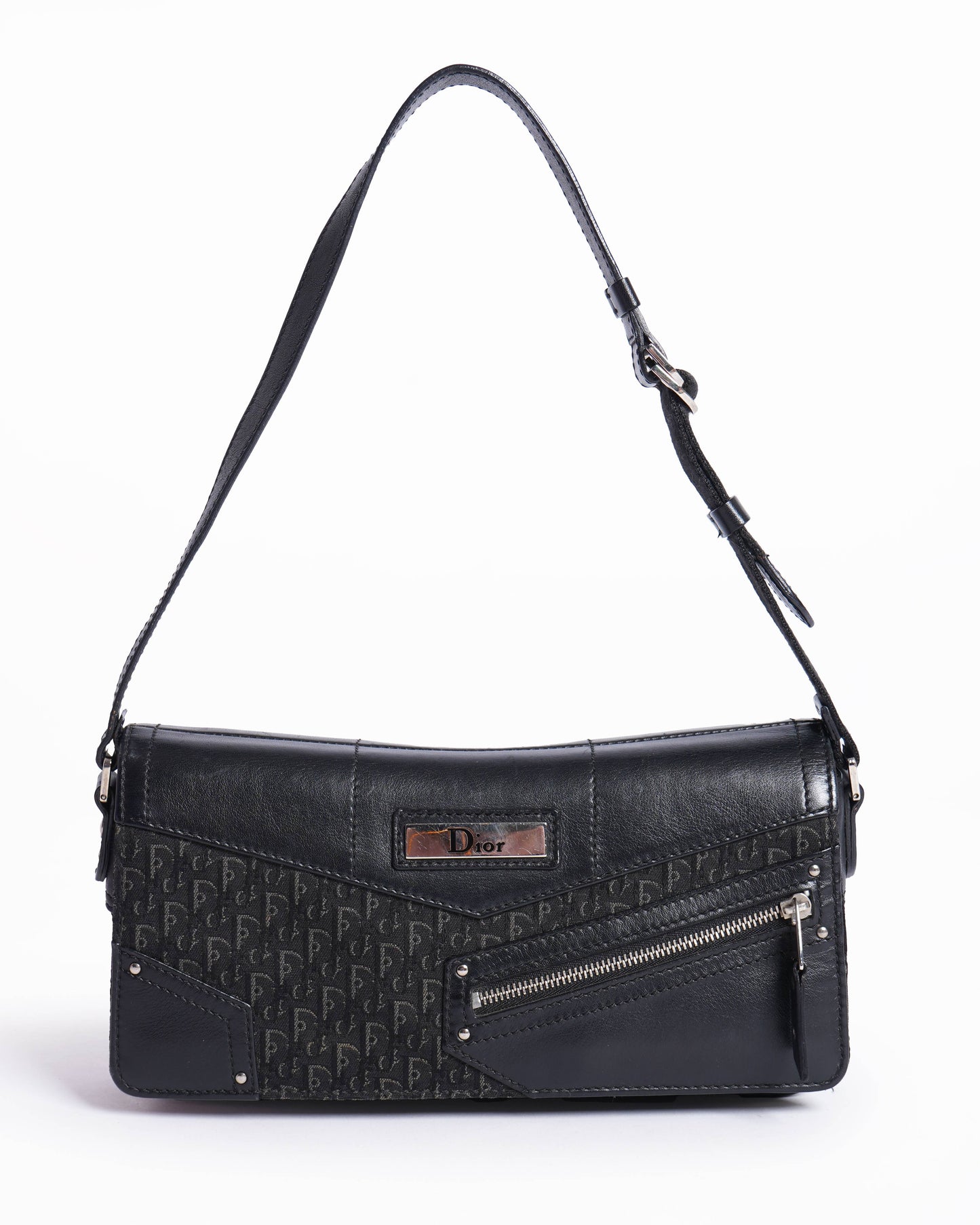 Dior Handbag Christian Street Chic Shoulder Bag Black