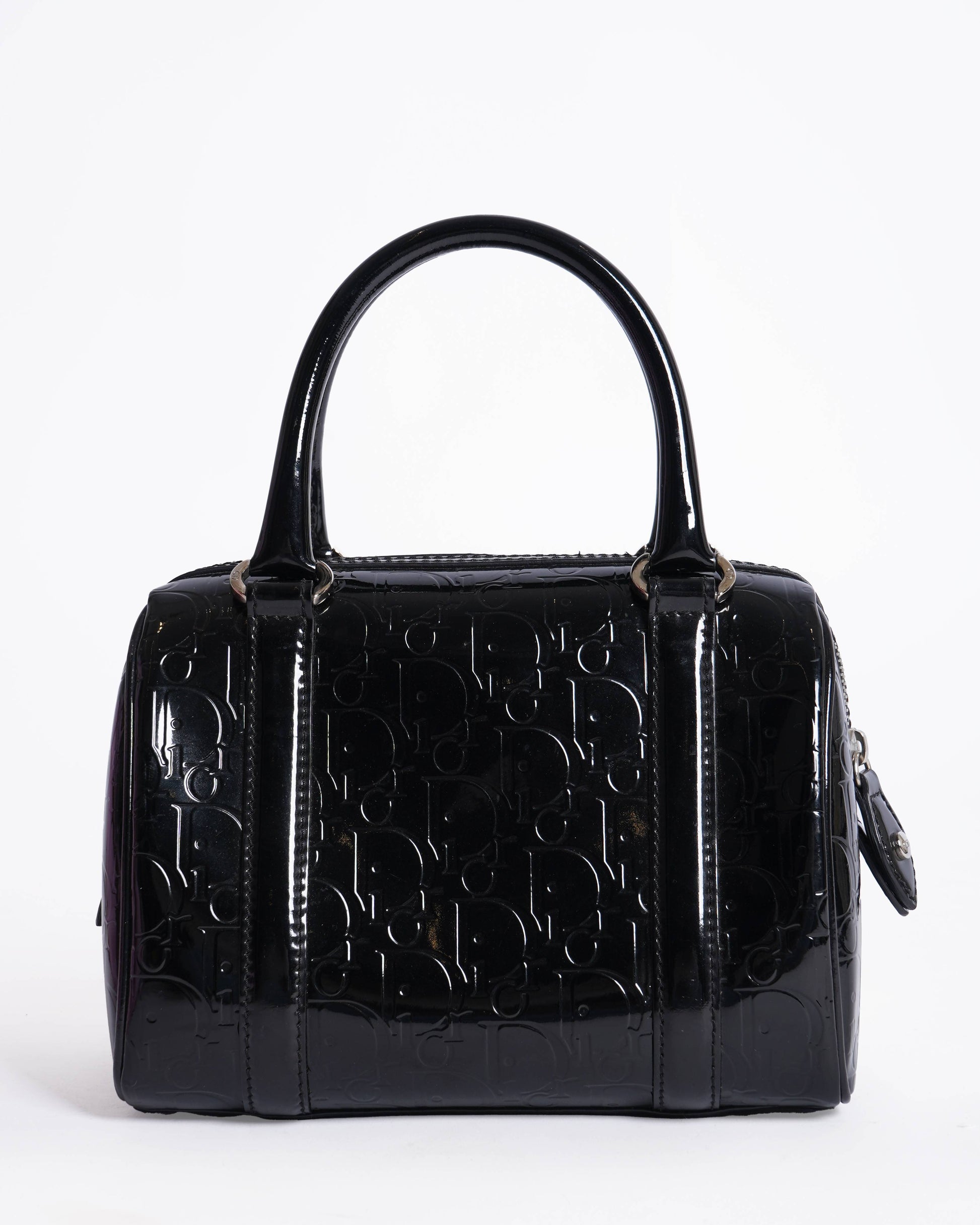 Dior Handbag Christian boston bag in Leather Patent Monogram