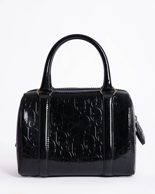 Dior Handbag Christian boston bag in Leather Patent Monogram