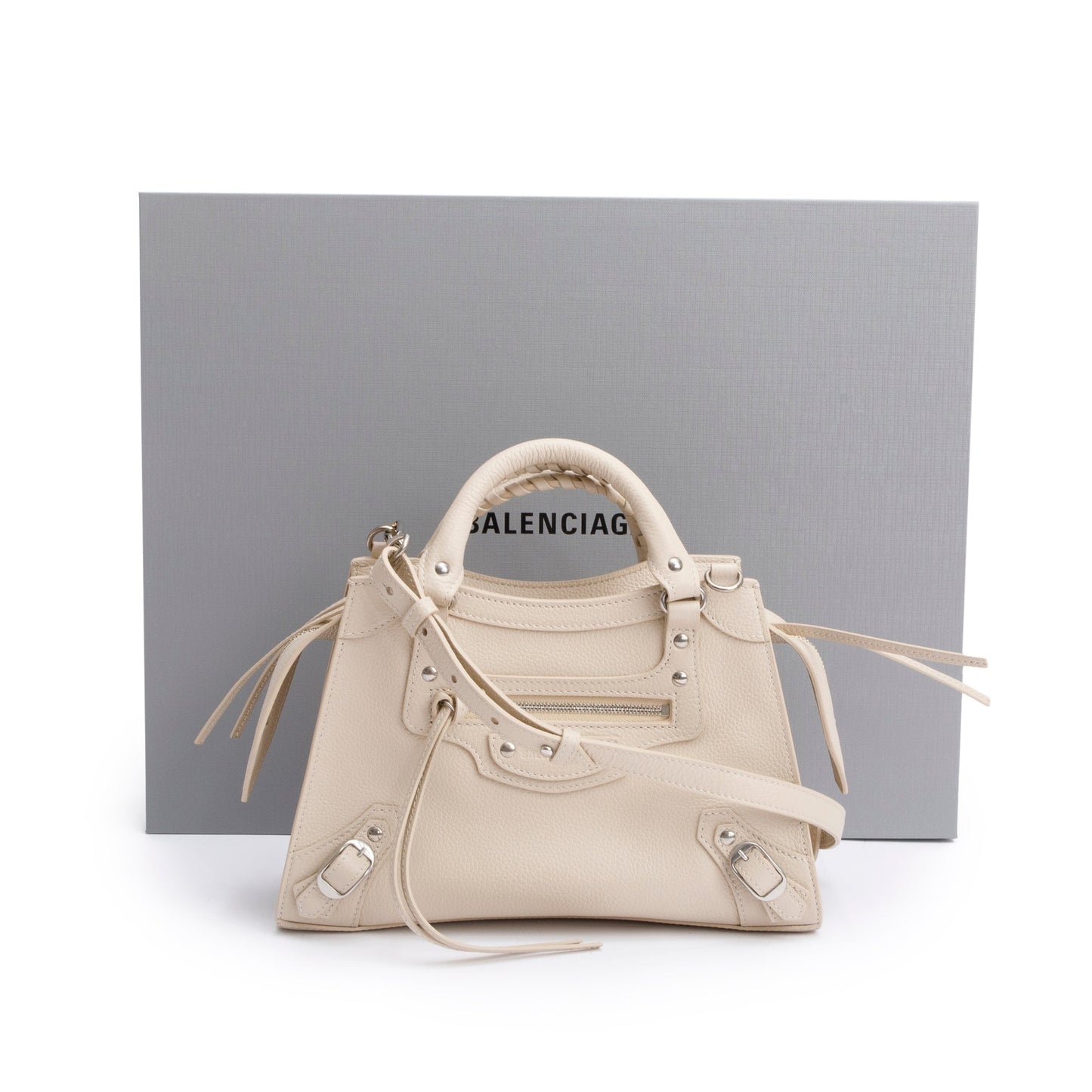 Balenciaga Calfskin Neo Classic Xs City Bag Leather Beige Travel Bag