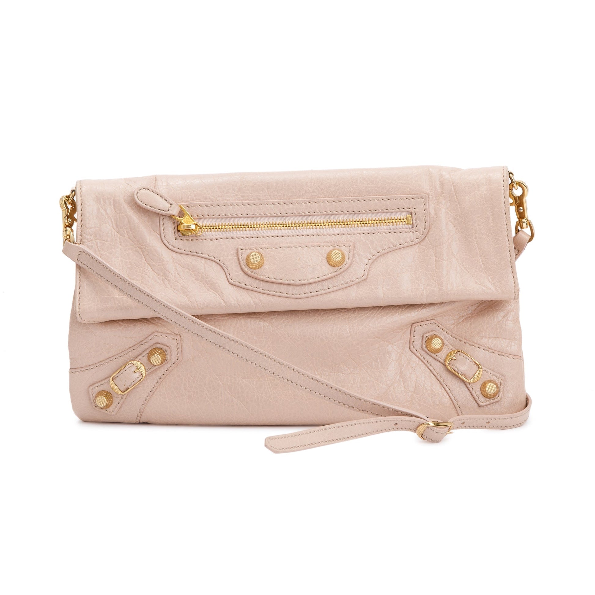 Balenciaga Agneau Giant Envelope Strap Clutch Leather Beige Clutch Bag