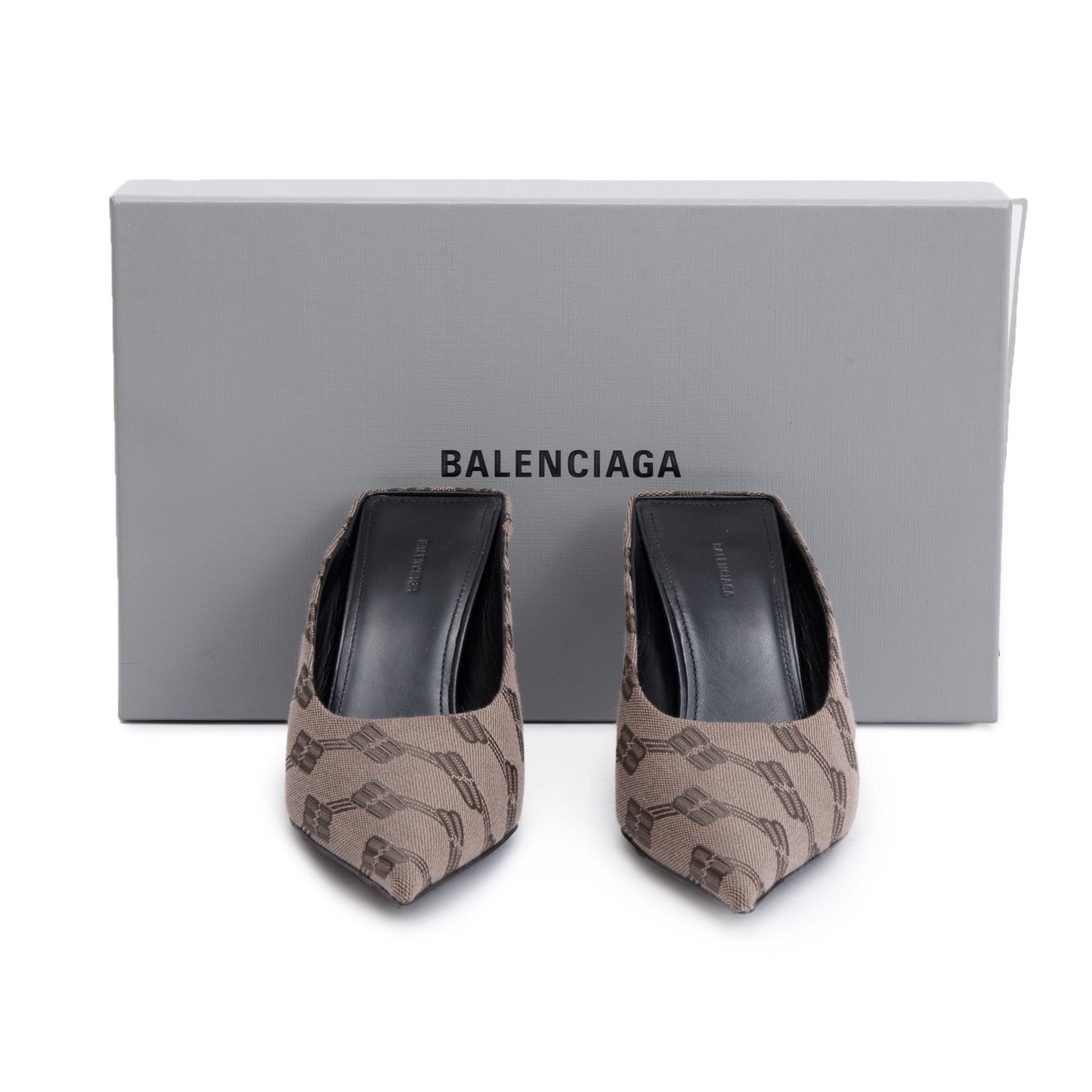 Balenciaga Bb Knife Mules Size36 Travel Bag Monogram Beige