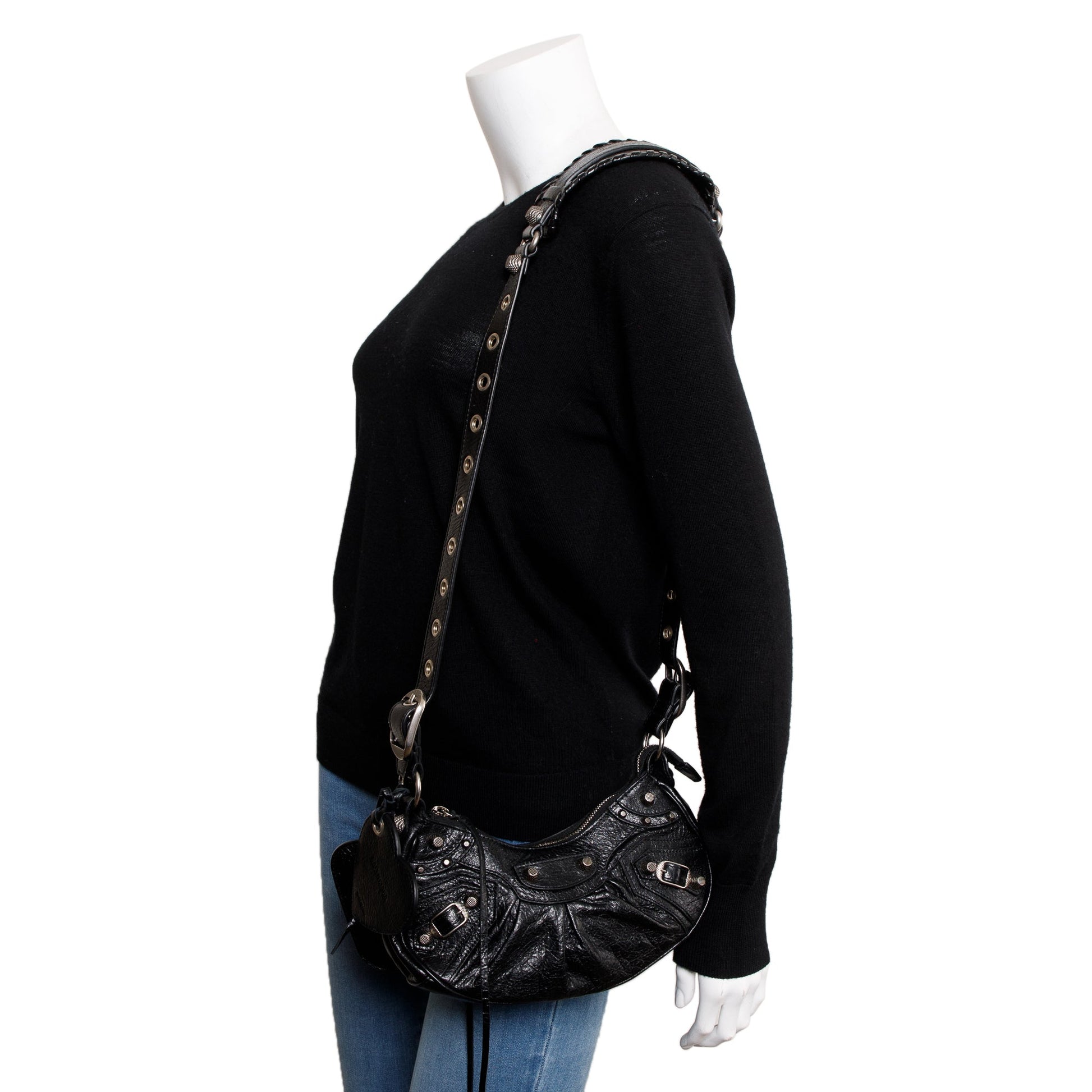 Balenciaga Arena Calfskin Le Cagole Xs Shoulder Bag Leather Black Bag 47467