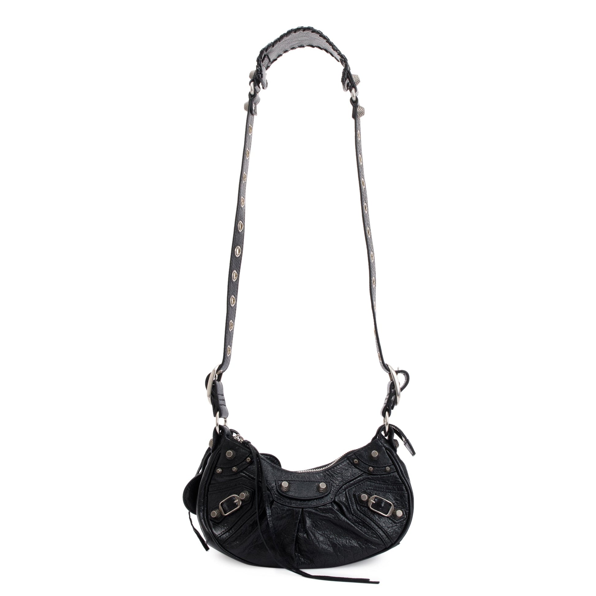 Balenciaga Arena Calfskin Le Cagole Xs Shoulder Bag Leather Black Bag 47467