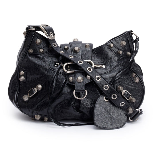 Balenciaga Arena Le Cagole Shoulder Bag Leather Black