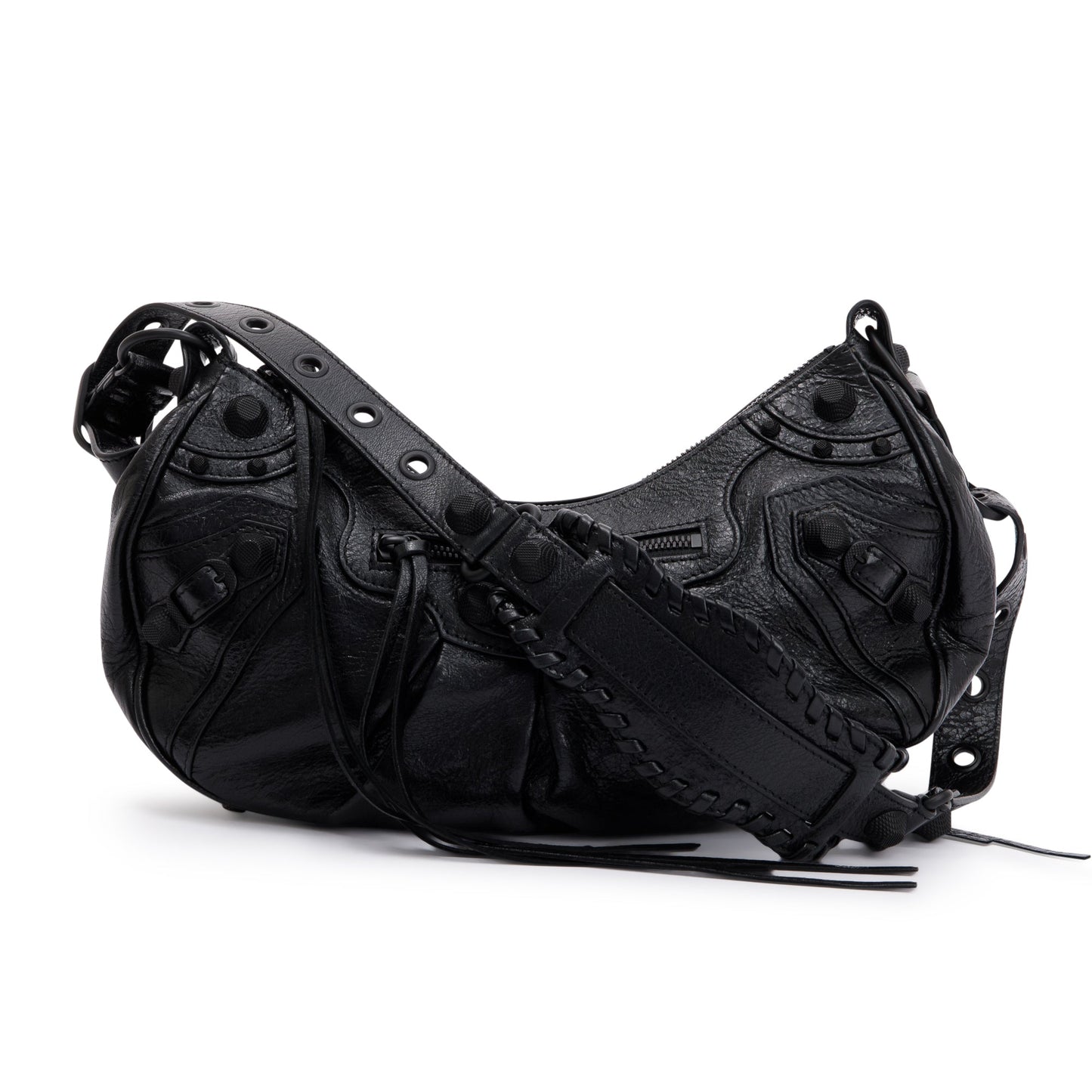 Balenciaga Arena Le Cagole Shoulder Bag Leather Black Pouch 43745