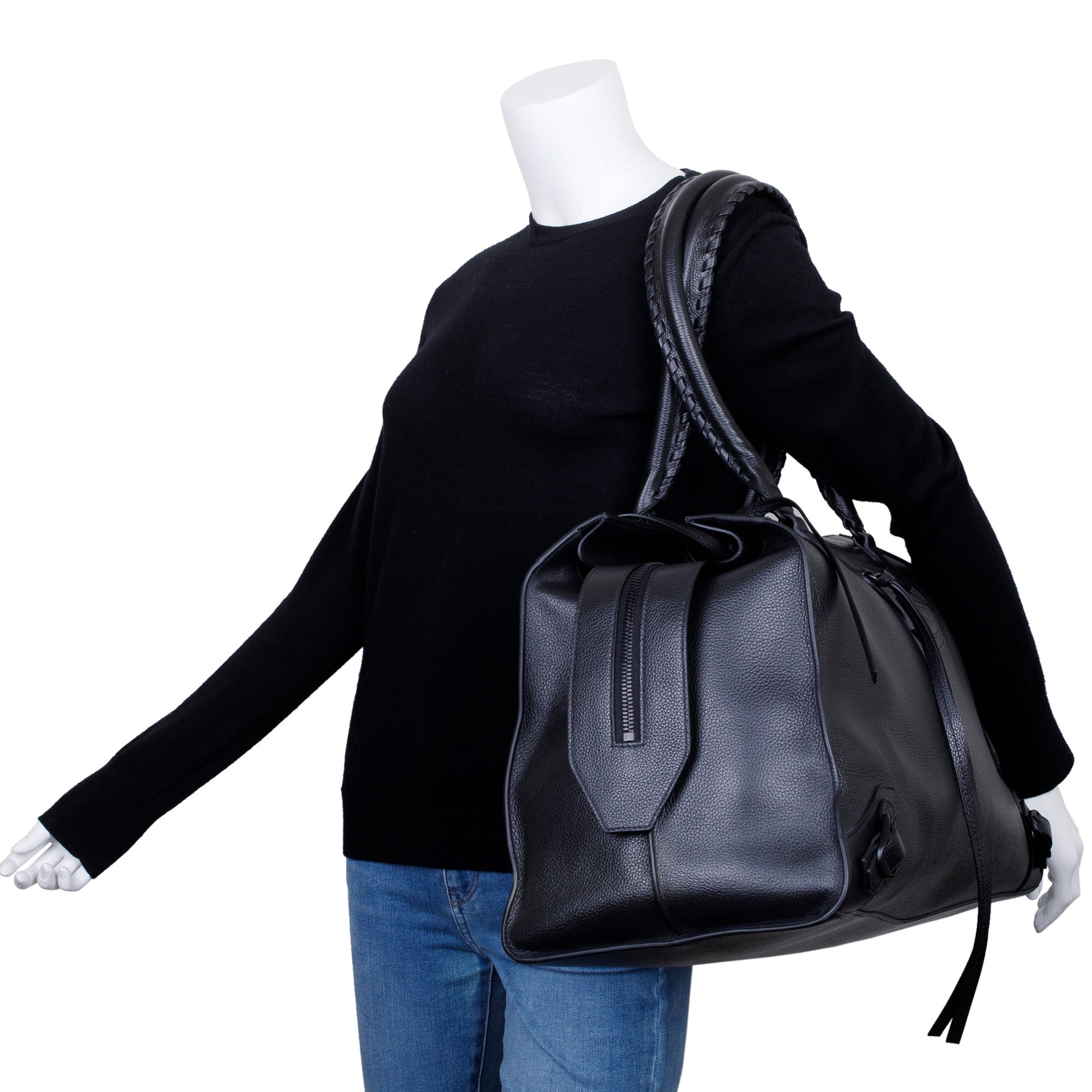 Balenciaga Calfskin Neo Classic City Duffle Bag Leather Black Travel Bag