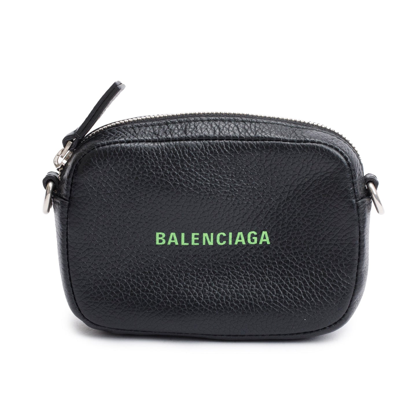 Balenciaga Calfskin Logo Cash Crossbody Leather Black Crossbody Bag