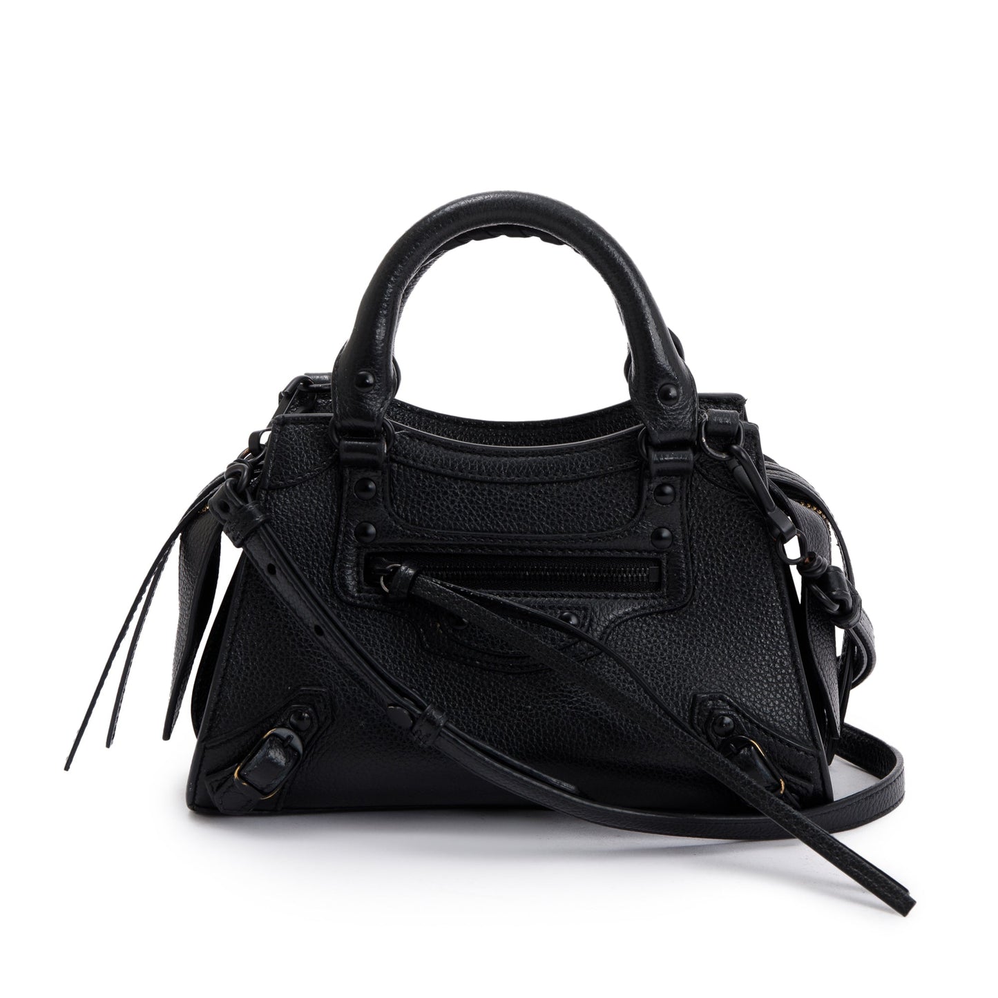 Balenciaga Calfskin Neo Classic Top Handle Bag Leather Black Travel Bag
