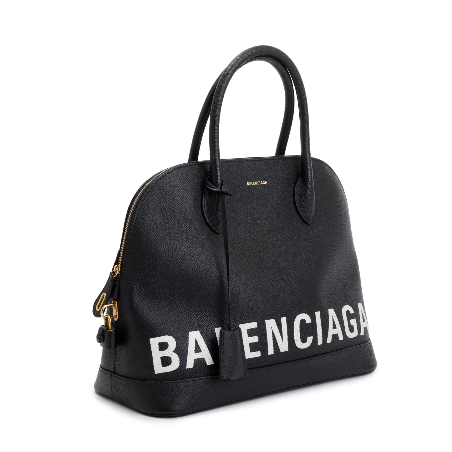 Balenciaga Calfskin Ville Top Handle Bag Leather Black Travel Bag