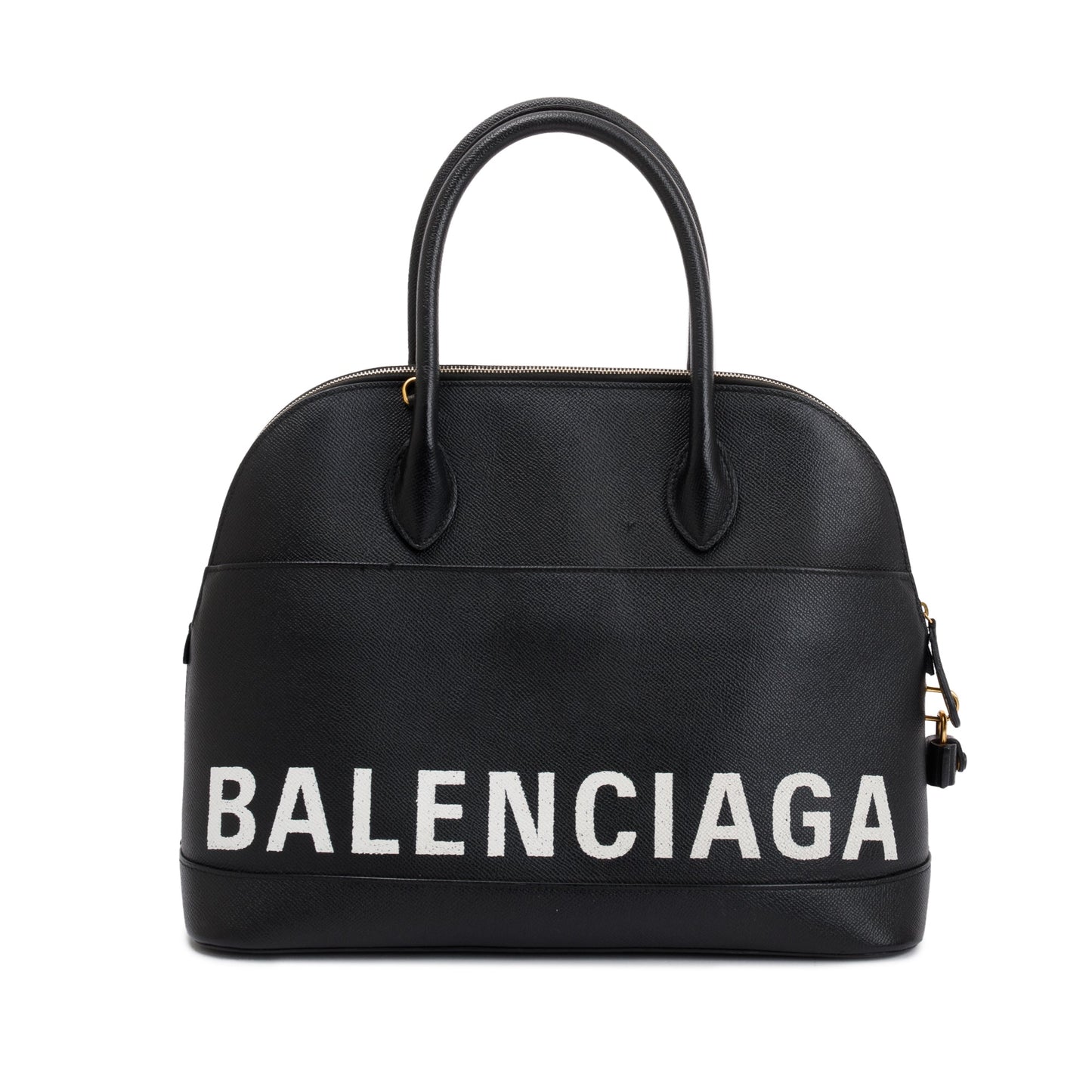 Balenciaga Calfskin Ville Top Handle Bag Leather Black Travel Bag
