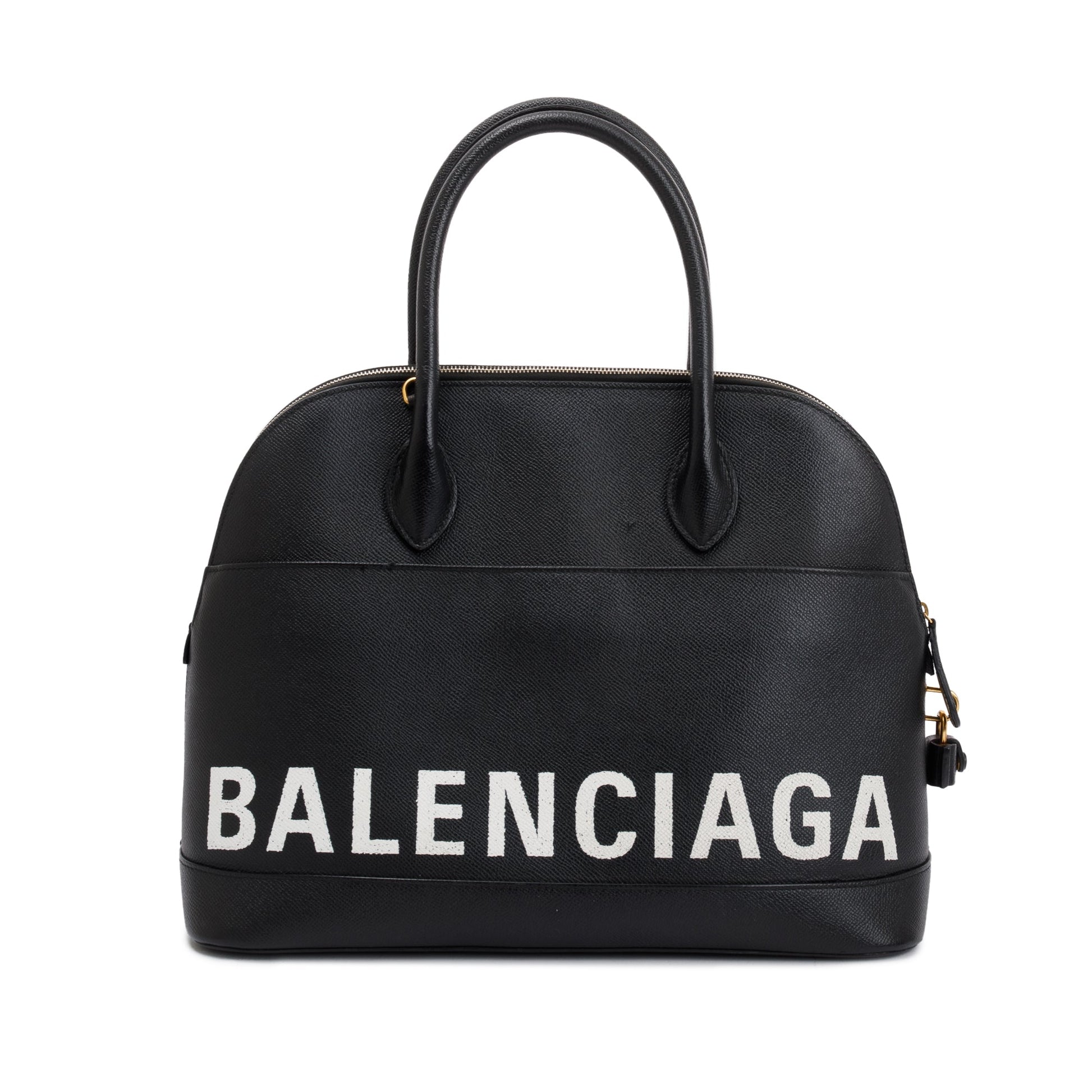 Balenciaga Calfskin Ville Top Handle Bag Leather Black Travel Bag