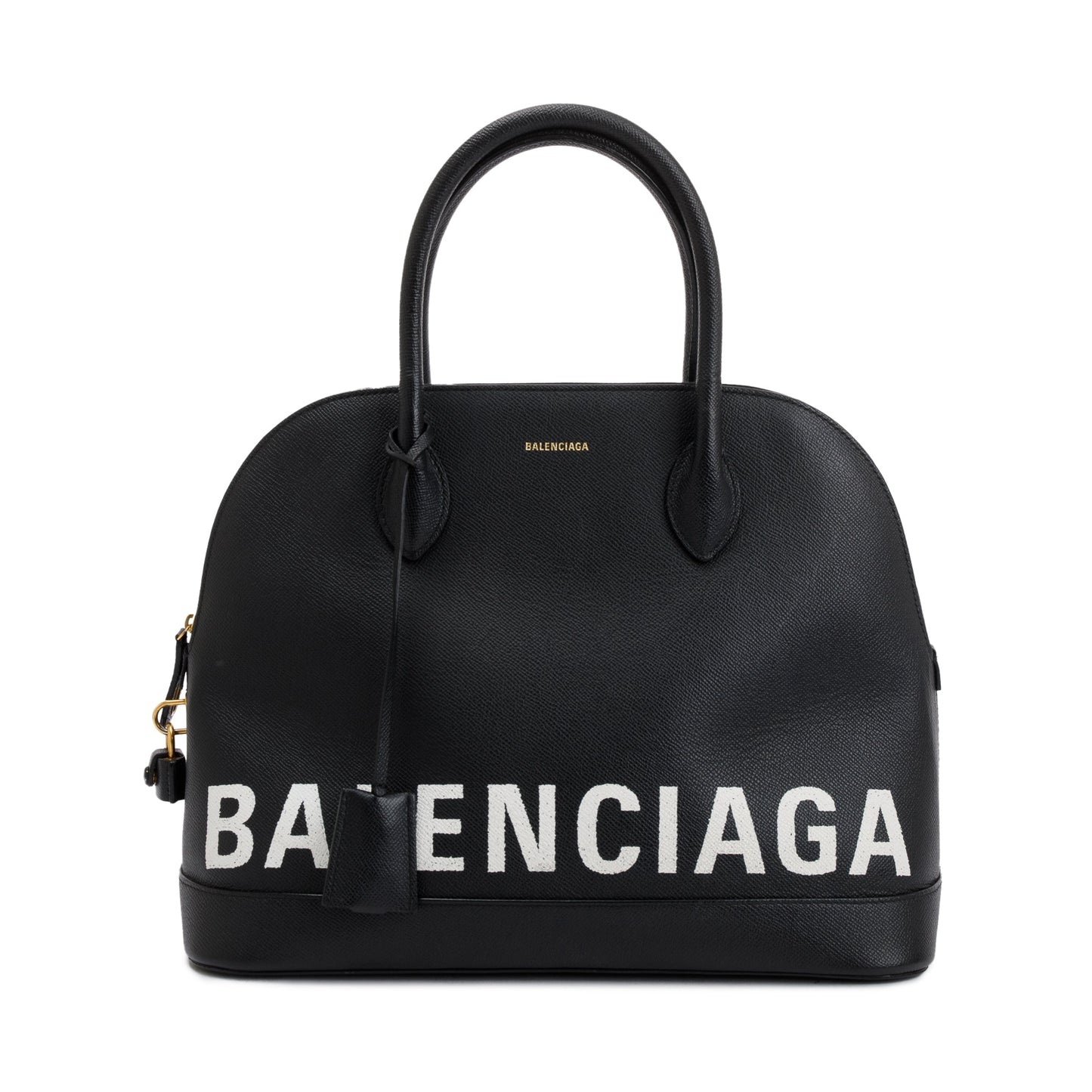 Balenciaga Calfskin Ville Top Handle Bag Leather Black Travel Bag