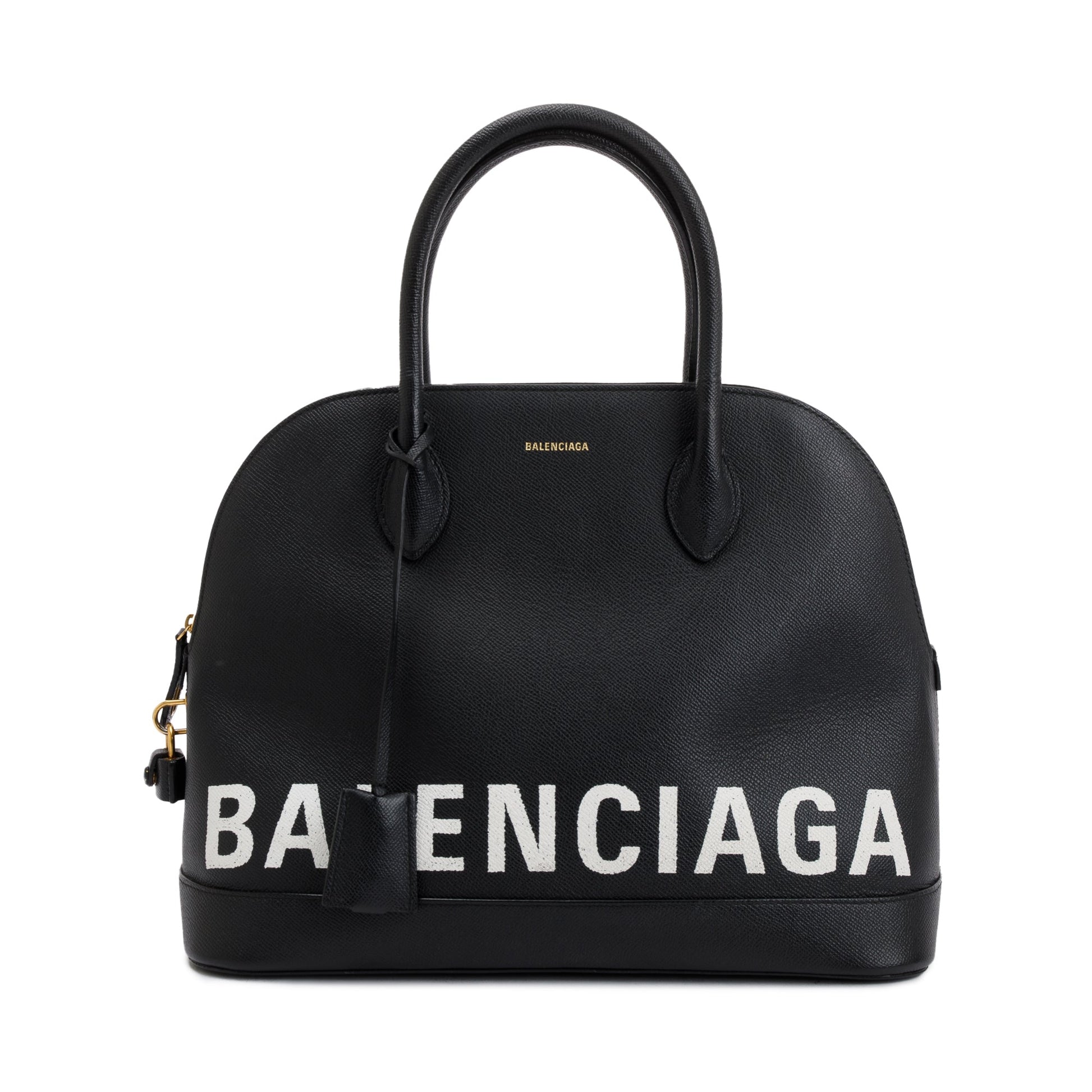 Balenciaga Calfskin Ville Top Handle Bag Leather Black Travel Bag