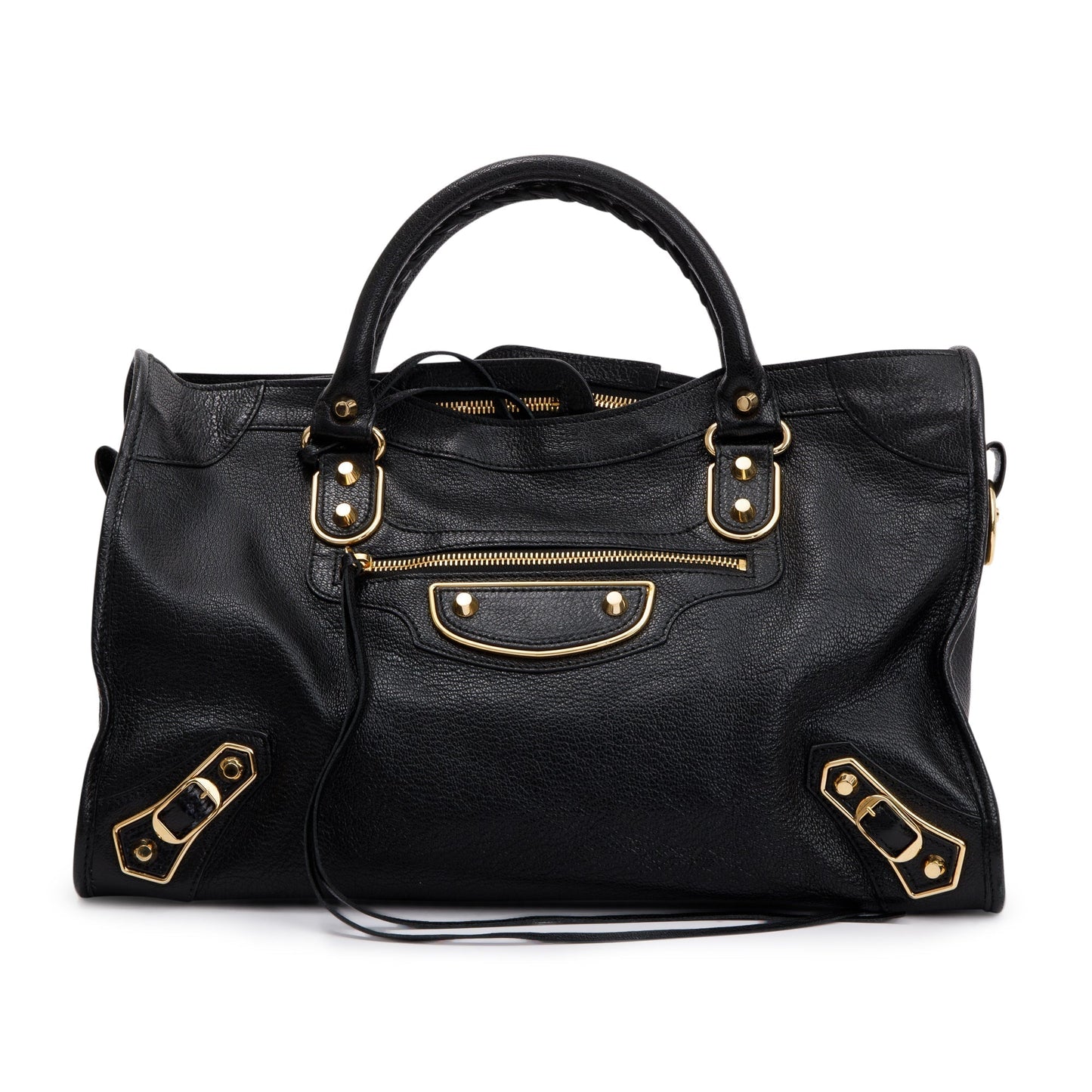 Balenciaga Chevre Metallic Edge City Bag Leather Black Travel Bag