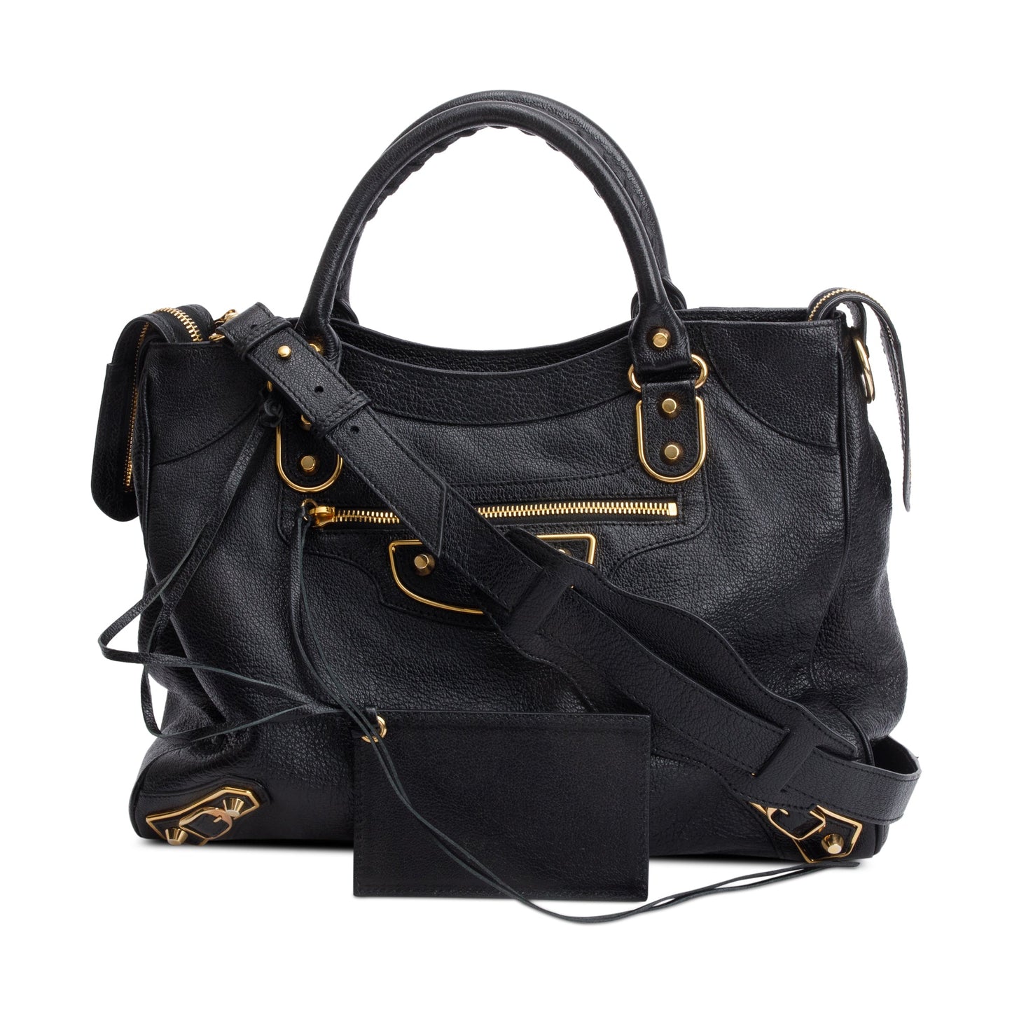 Balenciaga Chevre Metallic Edge Velo City Bag Leather Black Travel Bag