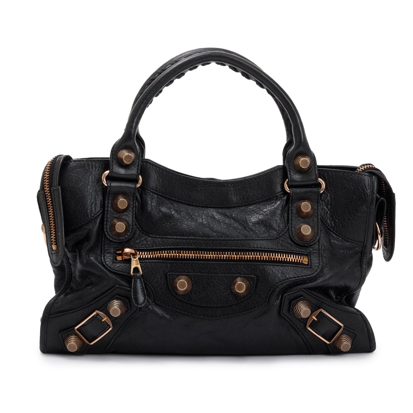 Balenciaga Distressed Arena Giant City Bag Leather Black Travel Bag