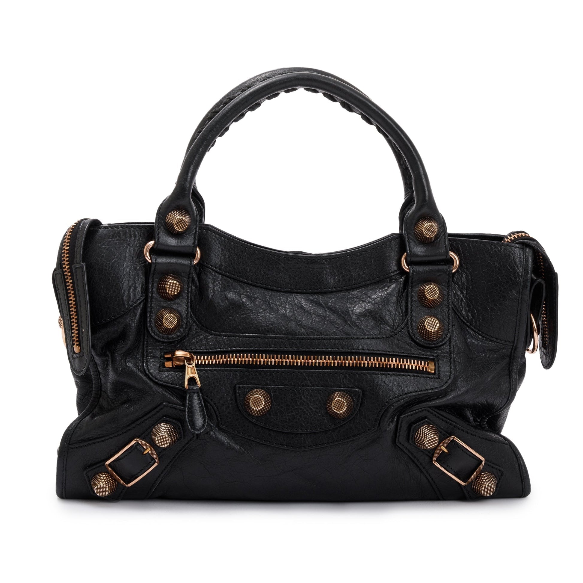 Balenciaga Distressed Arena Giant City Bag Leather Black Travel Bag