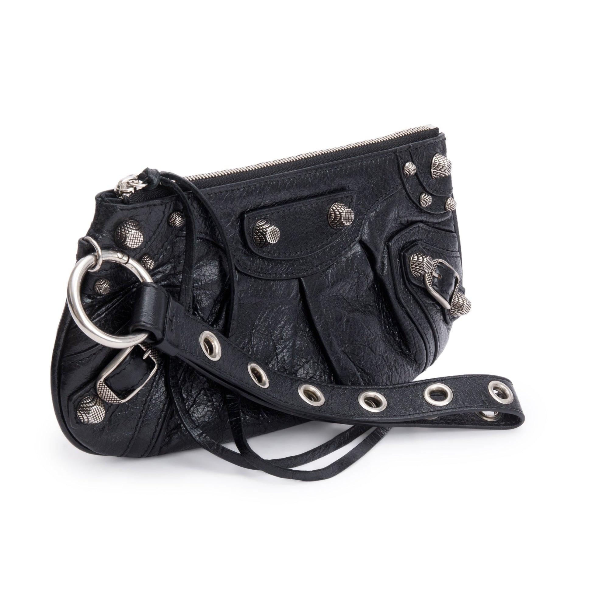 Balenciaga Le Cagole Multi Pouch Travel Bag Leather Black