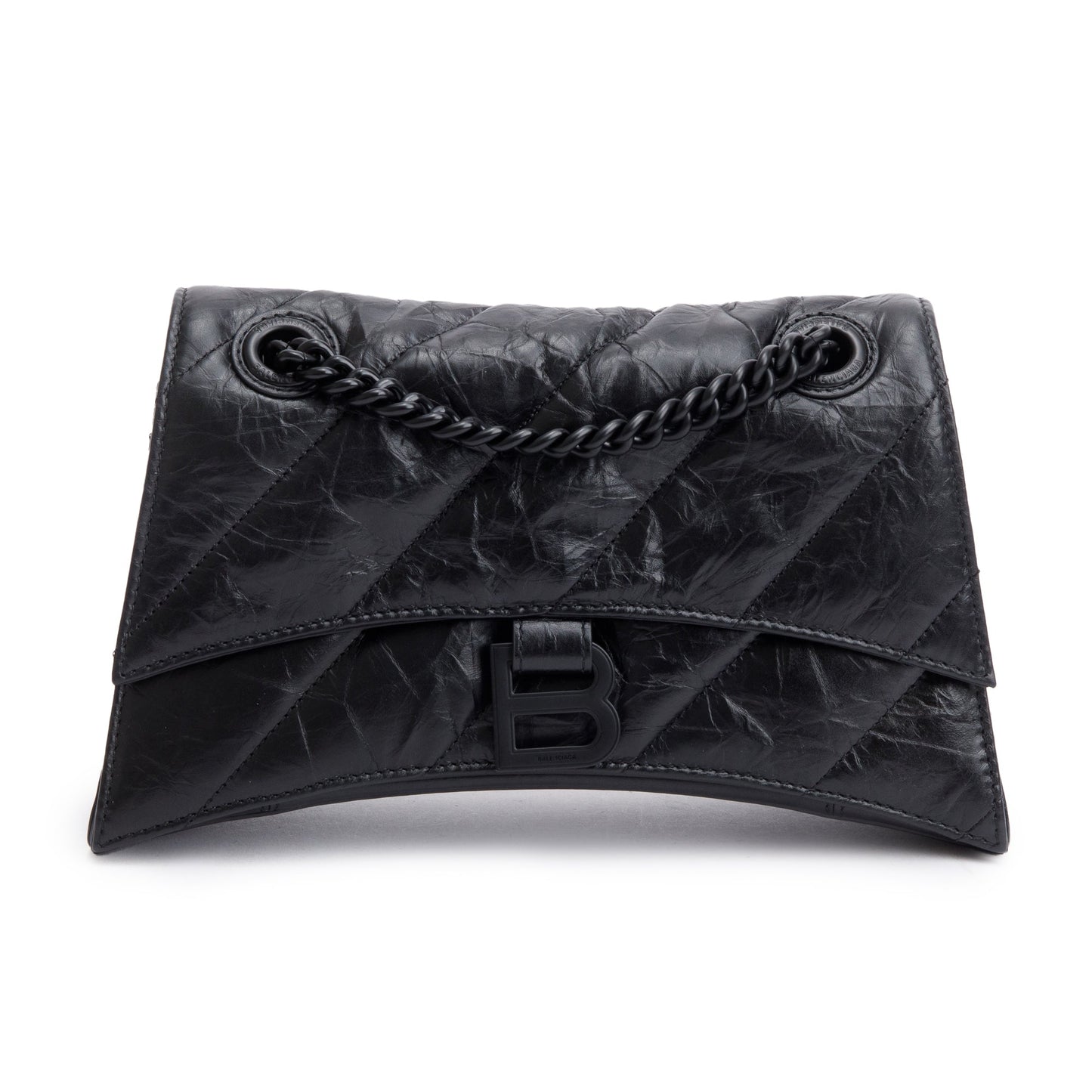 Balenciaga Crush Chain Shoulder Bag Leather Black