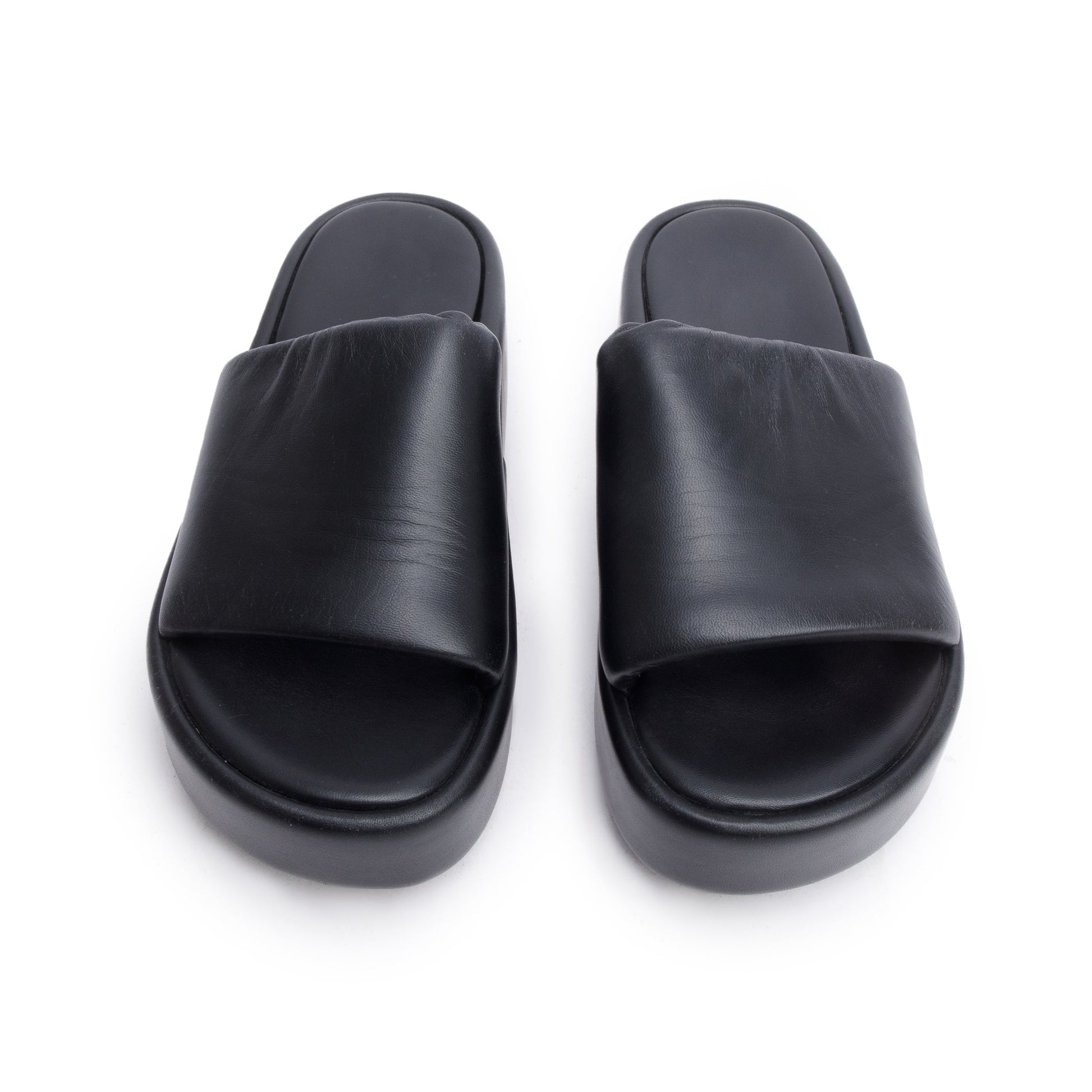 Balenciaga Leatherprinted Platform Slides Size Travel Bag Black