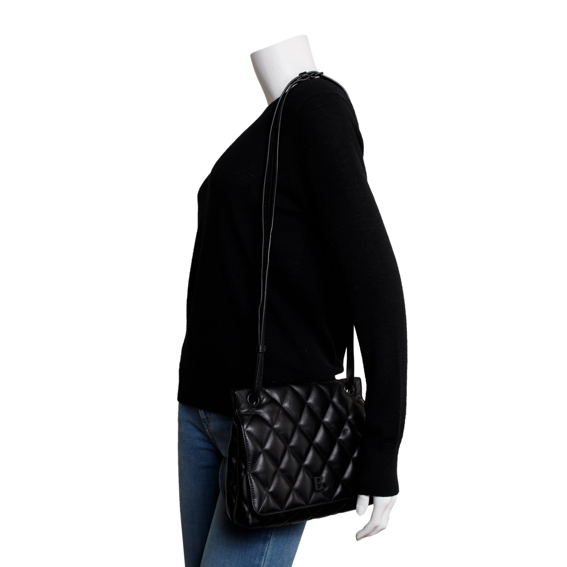 Balenciaga Nappa Medium Touch Shoulder Bag Leather Quilted