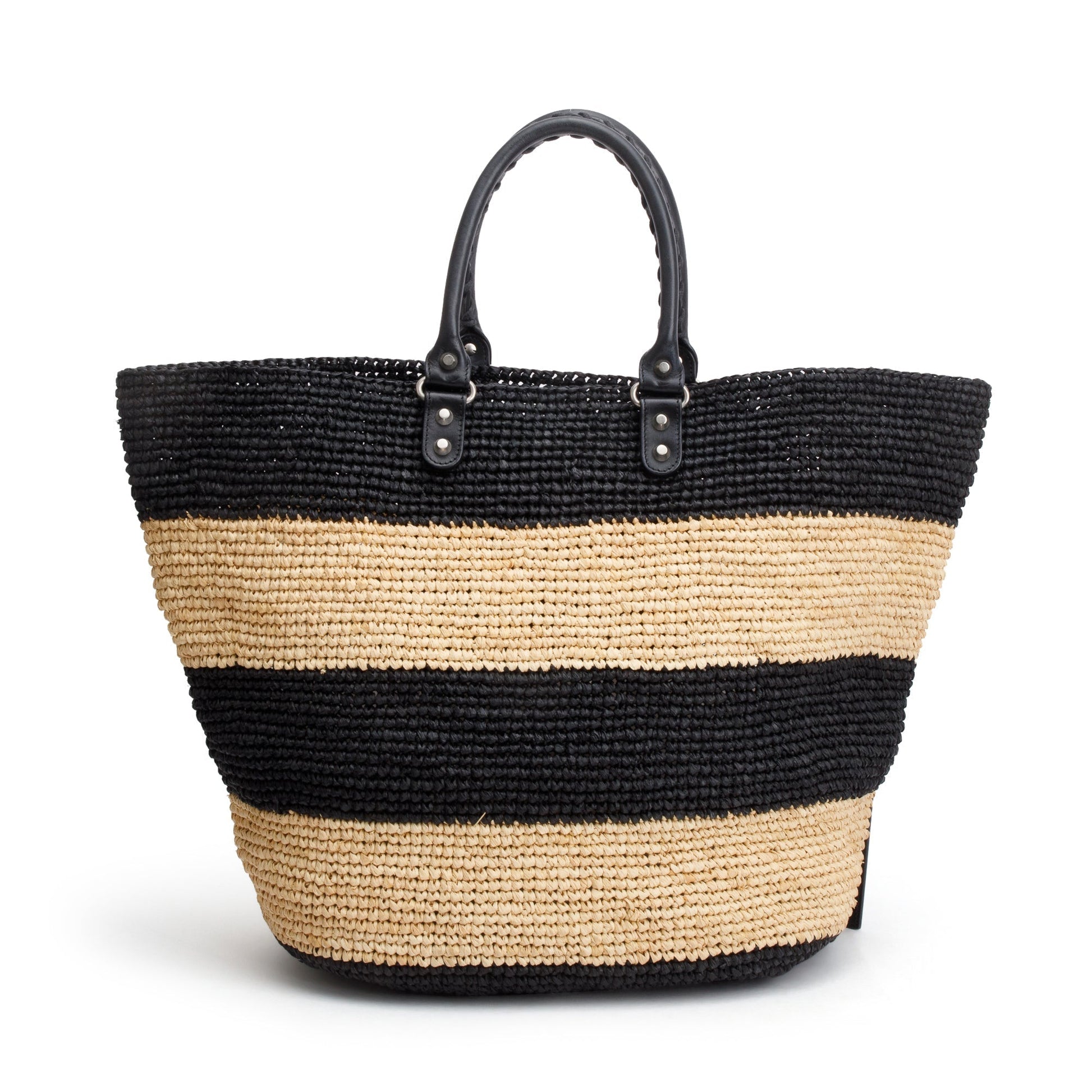 Balenciaga Beige Large Panier Tote Raffia Woven Tote Bag
