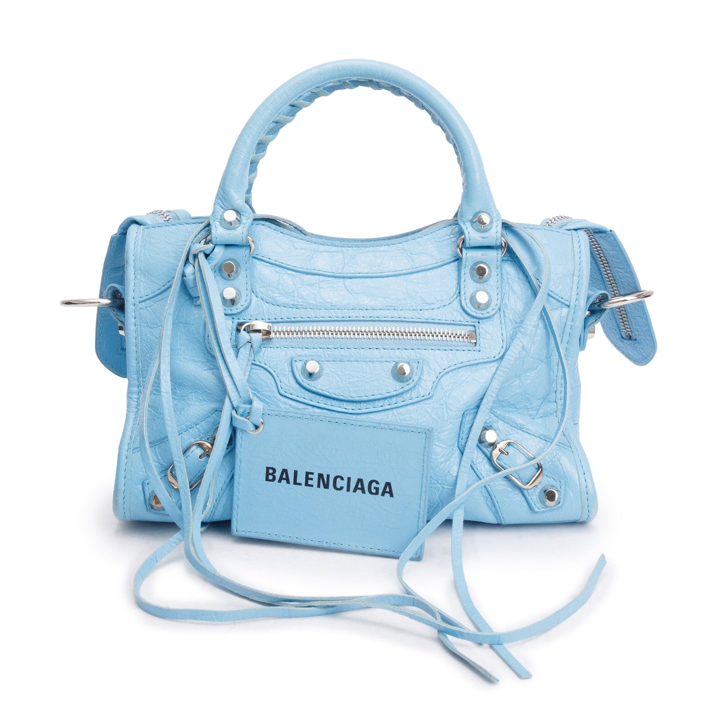 Balenciaga Agneau Classic City Bag Leather Blue Travel Bag