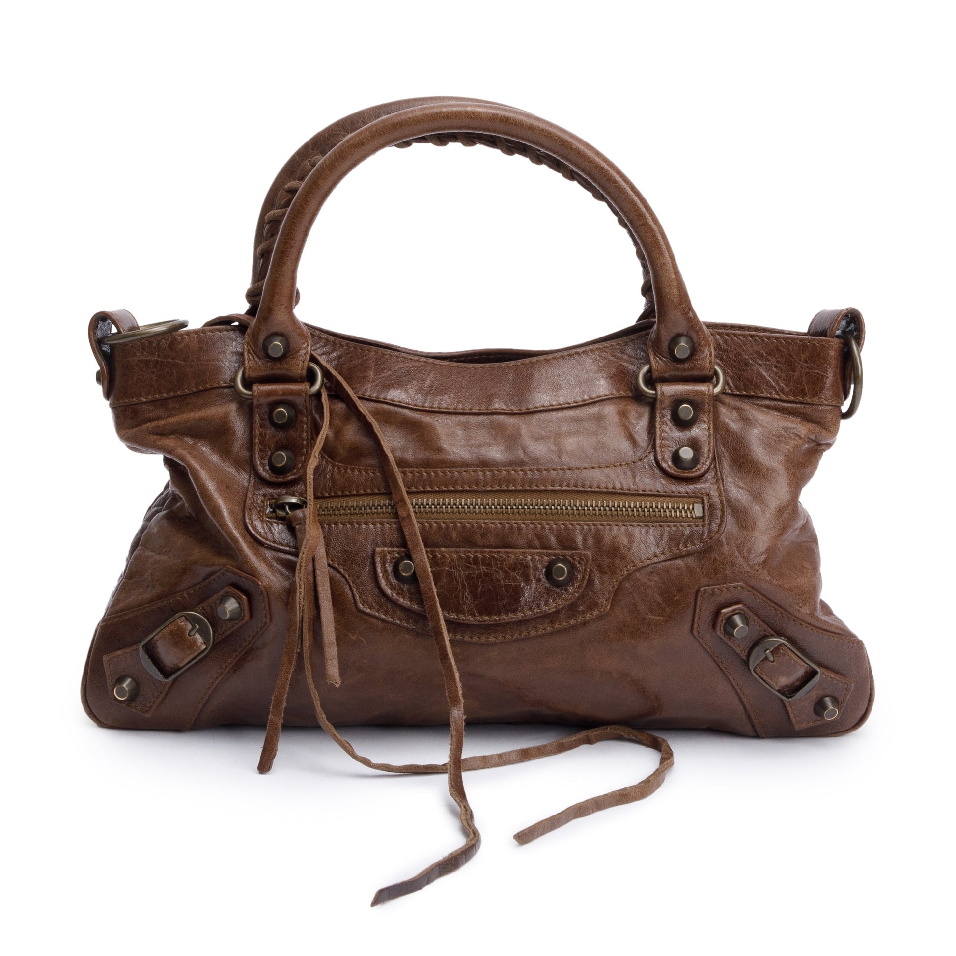 Balenciaga Agneau Le City Bag Leather Brown Travel Bag