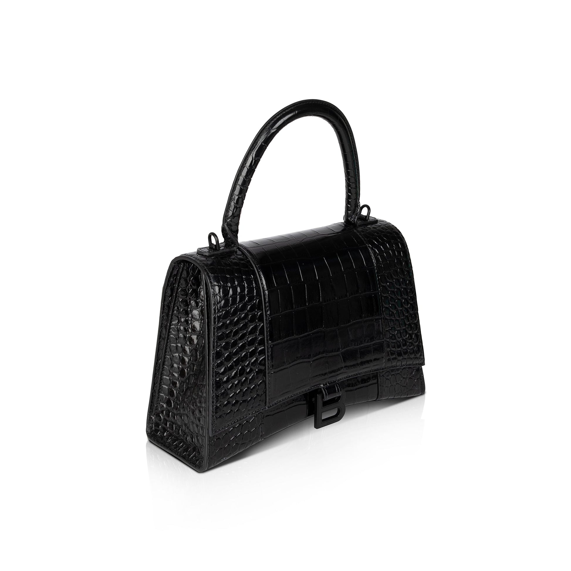 Balenciaga Croc Embossed Hourglass Top Handle Bag Medium Travel Bag