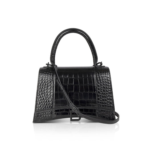 Balenciaga Croc Embossed Hourglass Top Handle Bag Medium Travel Bag