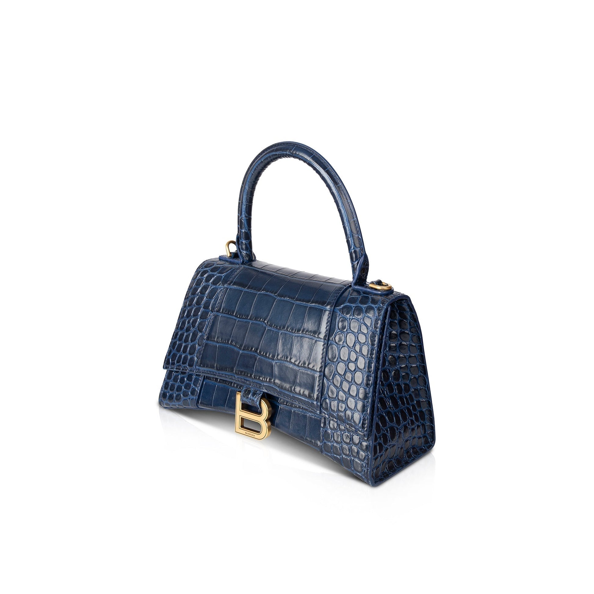 Balenciaga Croc Embossed Hourglass Top Handle Bag Small Travel Bag